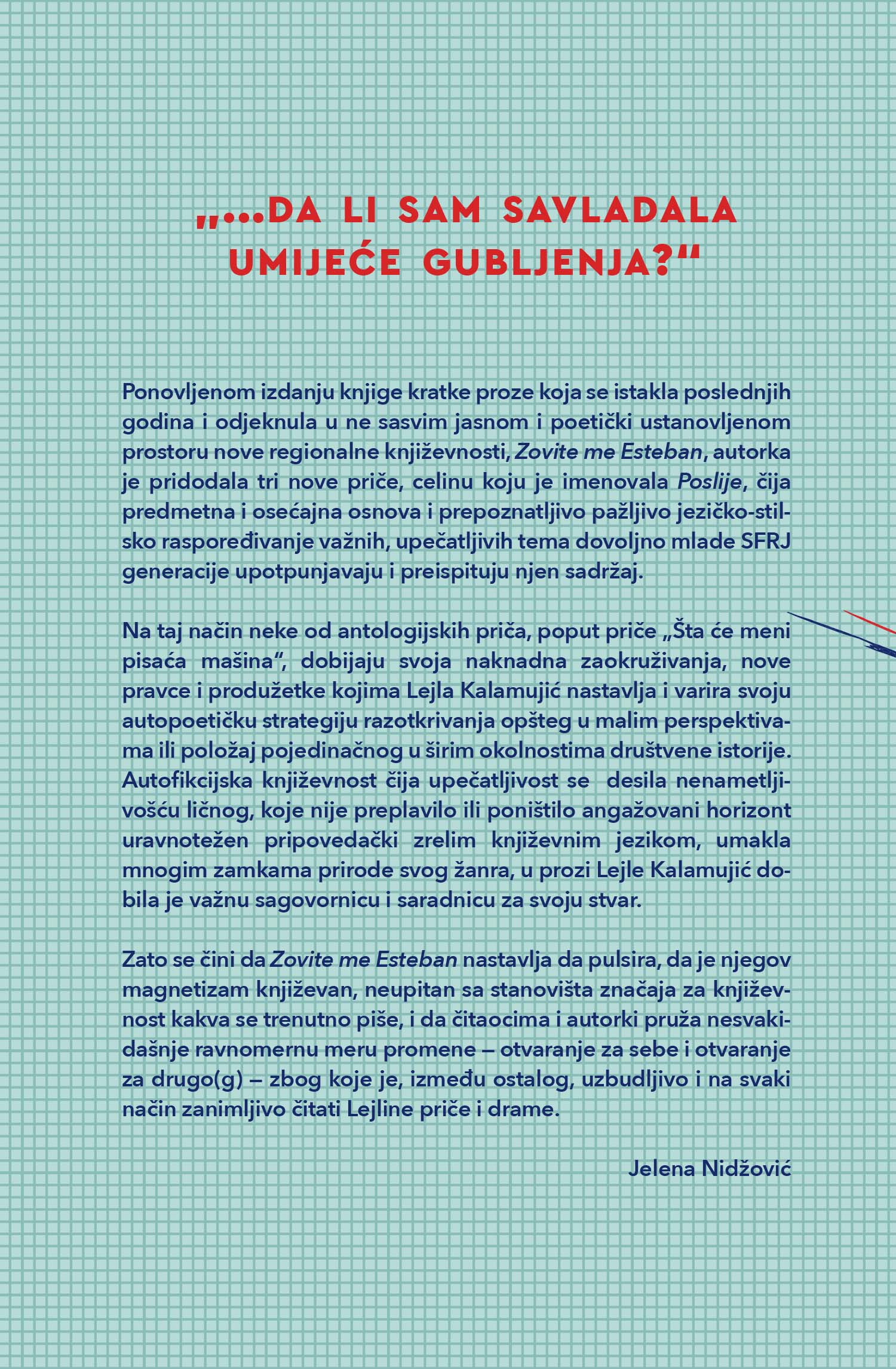 zovite me esteban i druge priče lejla kalamujić